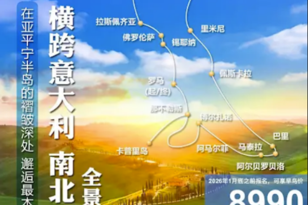 横跨意大利南北三海一山全景深度15日游